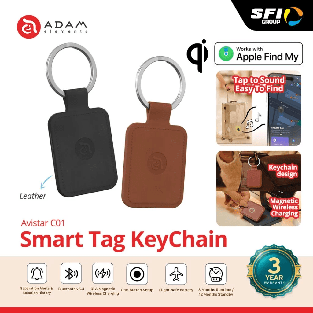 Adam Elements - Avistar C01 Tracker Keychain Finder Key Chain Gantungan Kunci Pelacak Nano Smart Tag Card iOS Android