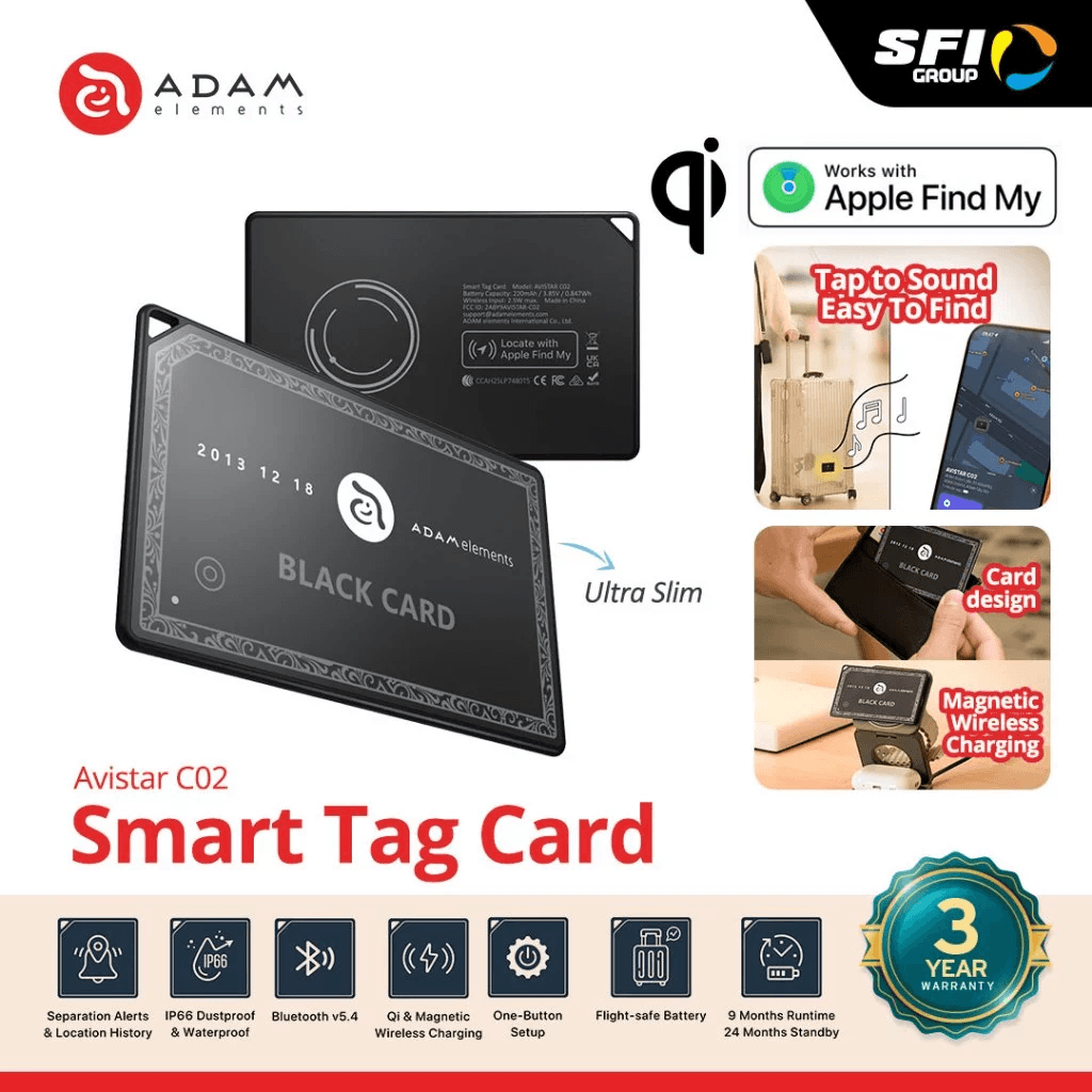 Adam Elements - Avistar C02 Tracker Card Pelacak Nano Smart Tag Card iOS Android