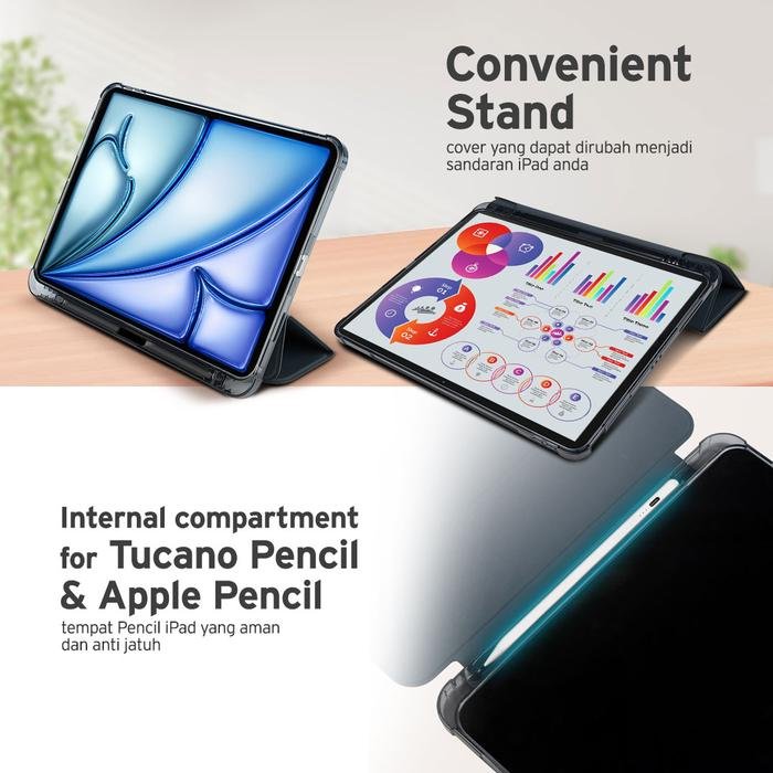 NEW ARRIVAL Tucano Satin Folio Case For iPad pro 11 Pro M4 / iPad Air 11" M2/ iPad Air10,9" 5Th and Casing IPad 4Th GEN Casing ipad - SFI Group - 2