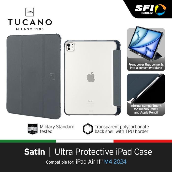 NEW ARRIVAL Tucano Satin Folio Case For iPad pro 11 Pro M4 / iPad Air 11" M2/ iPad Air10,9" 5Th and Casing IPad 4Th GEN Casing ipad - SFI Group - 2