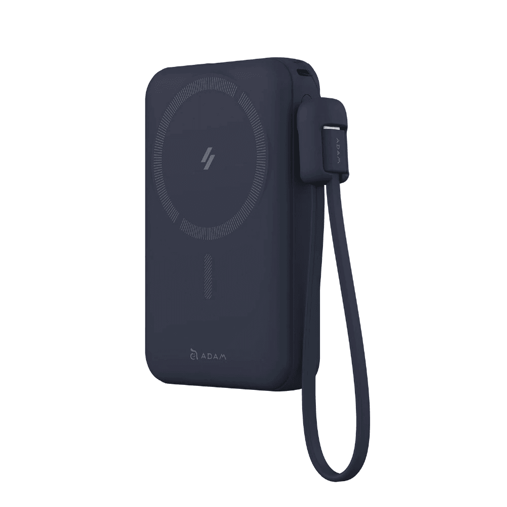 Adam Elements - Power Bank Magnetic Wireless - Built In USB C Cable - 10000 10.000 mAh - 8 In 1 - Compatible With Apple Watch & Samsung Galaxy Watch - 20W - Powerbank - Vionta C2 Pro - SFI Group - Midnight Blue