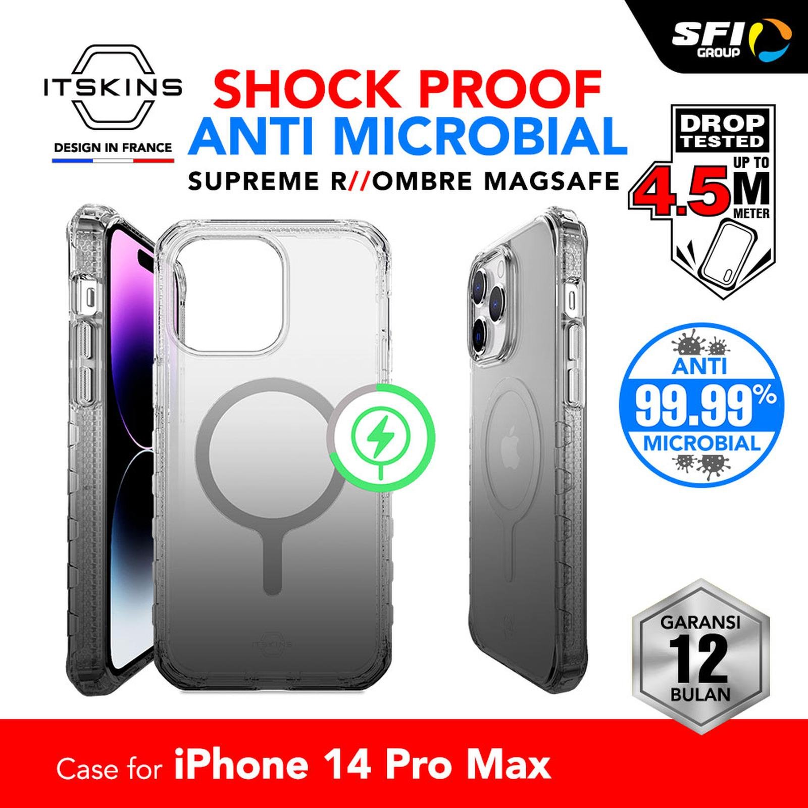 ITSKINS Supreme R Clear Case iPhone 14 / 14 Pro / 14 Pro Max / 14 Plus -Soft Casing Magsafe Premium - SFI Group - IPHONE 14 PRO MAX