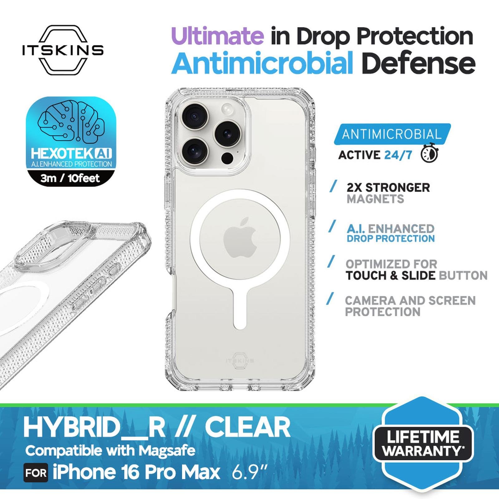 ITSKINS CASE FOR IPHONE 16 - MAGSAFE - HYBRID CLEAR - CASING TRANSPARENT (4894465107376) - SFI Group - IPHONE 16 PRO MAX