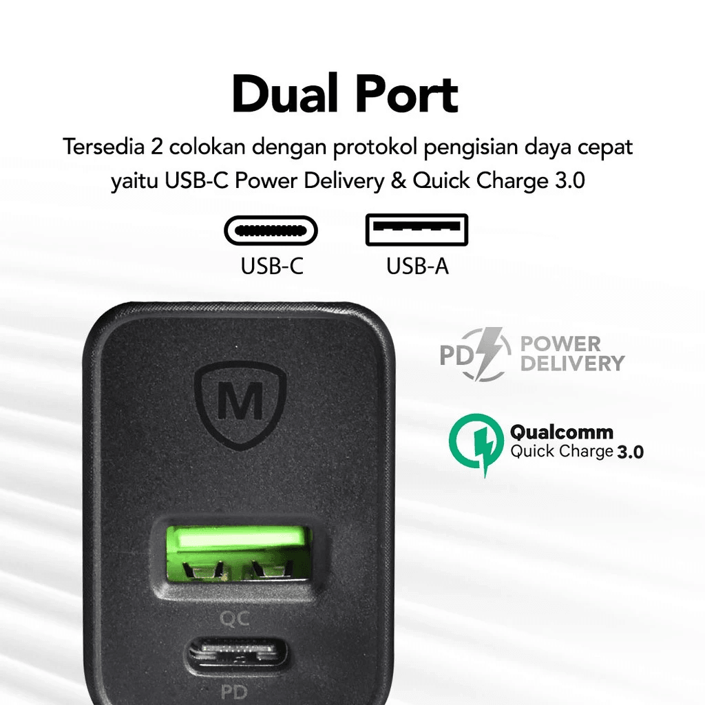 Micropack Wall Charger Dual Ports Fast Charging 20W (MWC-220PD) - SFI Group - 3