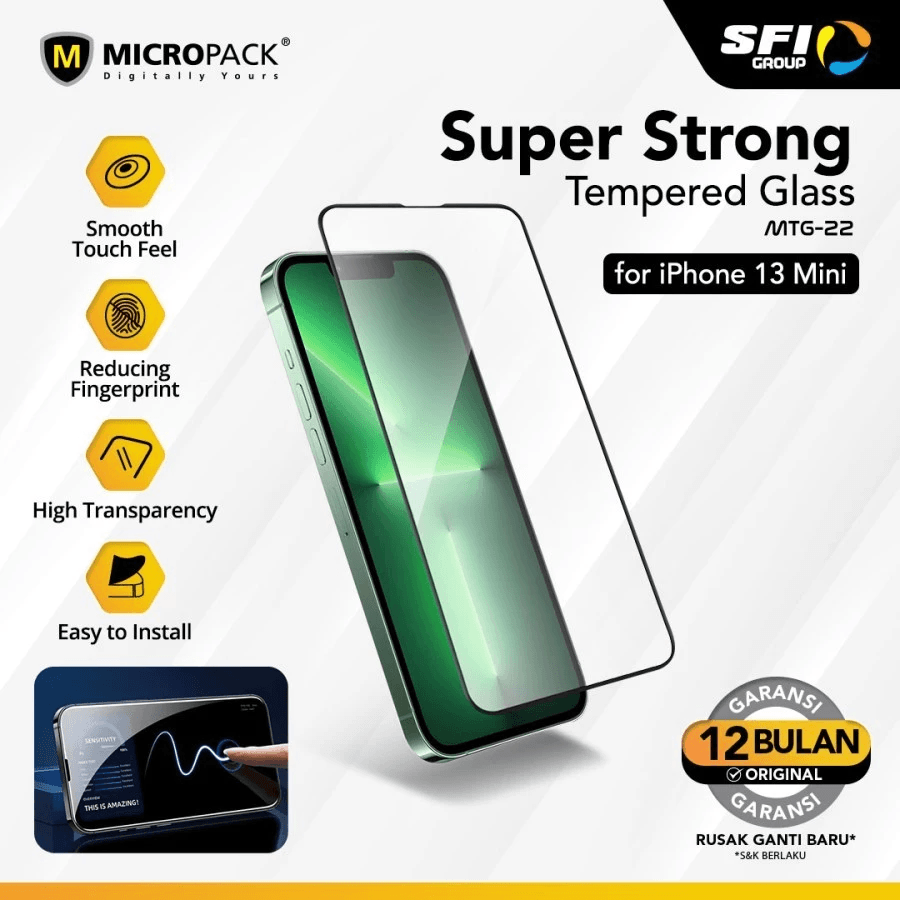 Micropack Screen Protector iPhone 13/13 Pro - Anti Gores - Tempered Glass iPhone 13 Mini - Pelindung Layar - SFI Group