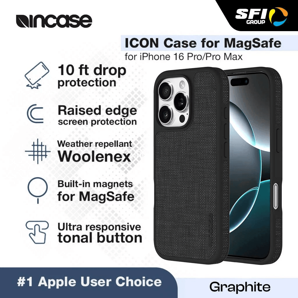 INCASE CASE FOR IPHONE 16 PRO / IPHONE 16 PRO MAX CASING MAGSAFE ICON GRAPHITE ProMax - SFI Group