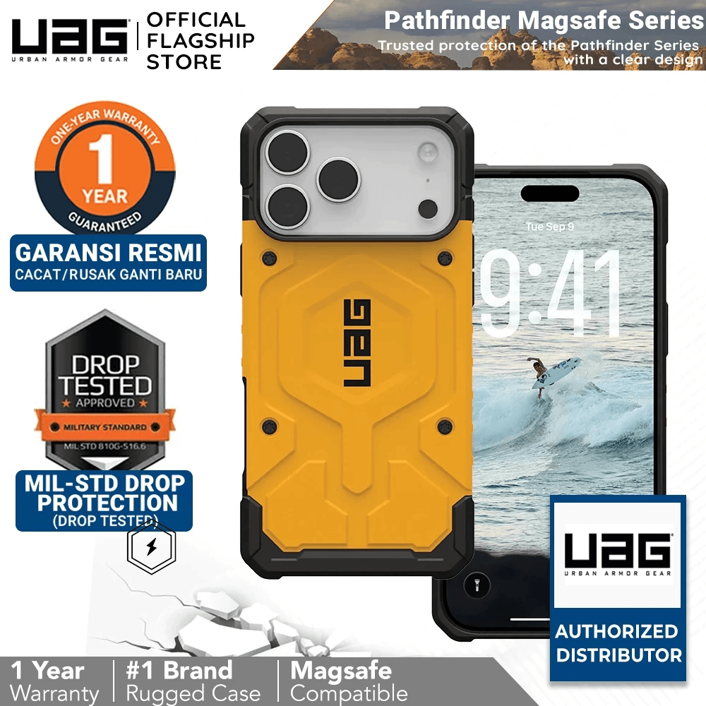 UAG Case For iPhone 17 Pro 17 Pro Max - Casing iPhone 17 ProMax - Pathfinder MagSafe - Heritage Yellow - SFI Group - 3