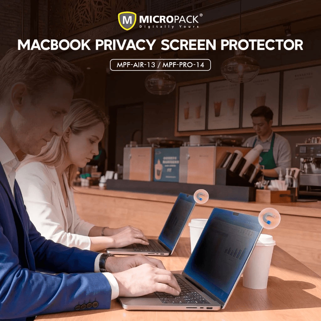 Micropack Screen Protector Magnetic For Macbook Air Neo 13 / Pro 14 - Privacy - Anti Blue Light & Anti Glare - SFI Group - 4