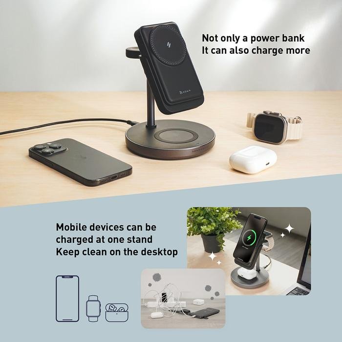 Adam Elements - Magnetic Wireless Charger Charging Station - 10000 mAh - MAG 5 (5-In-1) - SFI Group - 2
