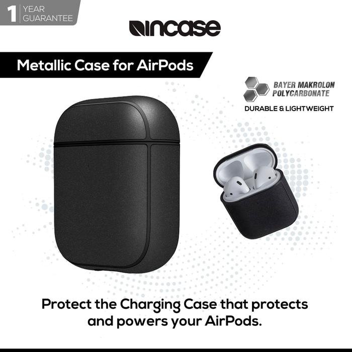 Incase Metallic Case for Airpods - Black (INOM100643) | Casing Airpods | Case Airpods - Merah Muda - 2