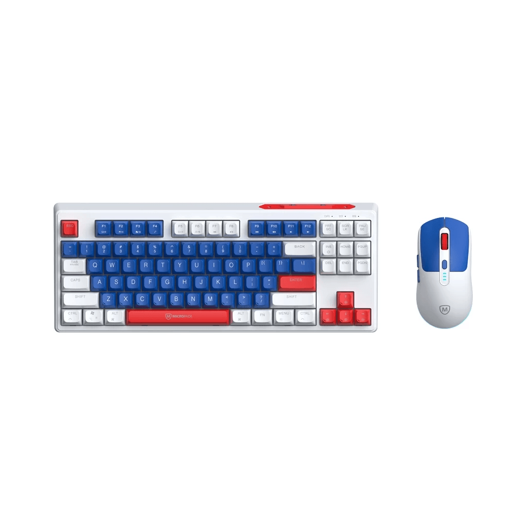 Micropack Keyboard Mouse Combo Wireless - Rechargeable - Silent Keys Membrane - KM-269W - SFI Group - Navy