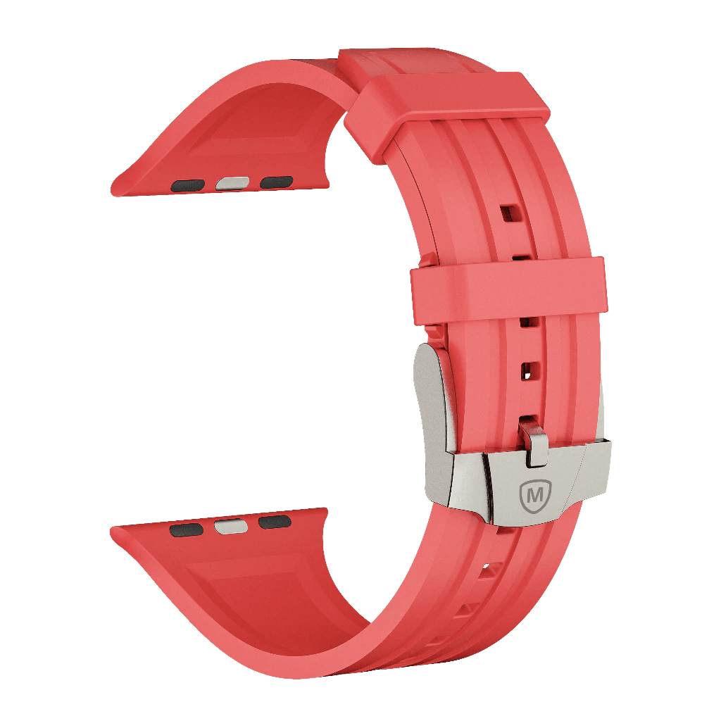 Micropack Rubber Watch Strap - Stylish & Comfy - Skin Friendly - Stain Resistant - Strap Jam - MWS-01 - SFI Group - Red