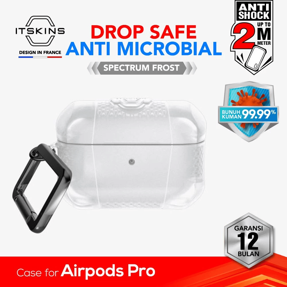 ITSKINS Spectrum Frost Shock Proof Case for Airpods Pro (API3-SPMFR) - SFI Group - Transparent