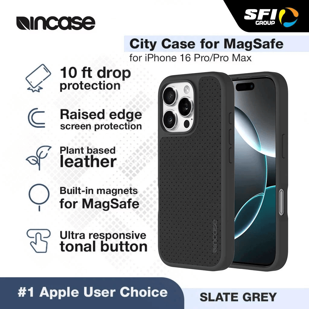 INCASE CASE FOR IPHONE 16 PRO / IPHONE 16 PRO MAX CASING MAGSAFE CITY SLATE GREY ProMax - SFI Group - Iphone 16 Pro