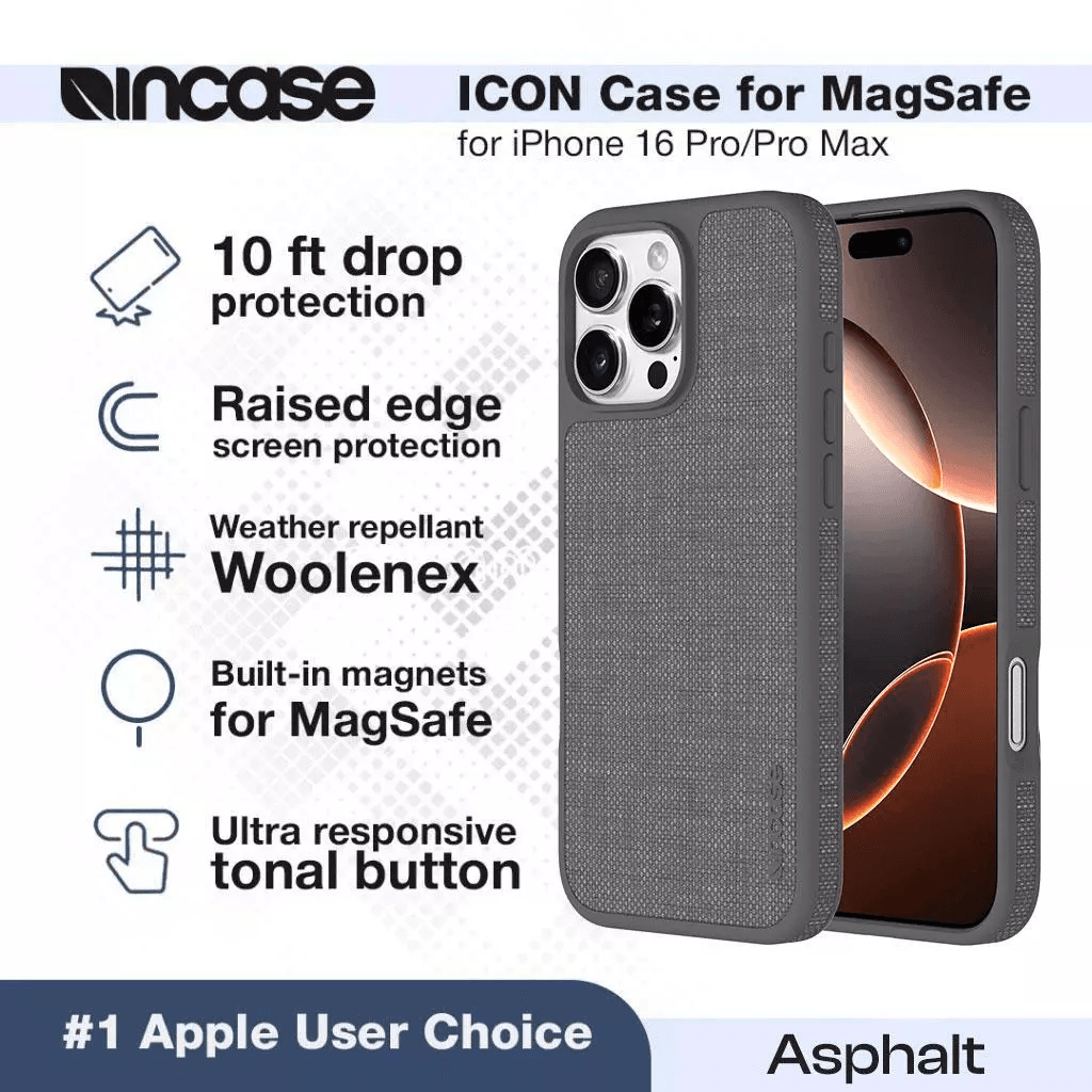 INCASE CASE FOR IPHONE 16 PRO IPHONE 16 PRO MAX CASING MAGSAFE ICON ASPHALT GREY ProMax - SFI Group - Iphone 16 Pro Max
