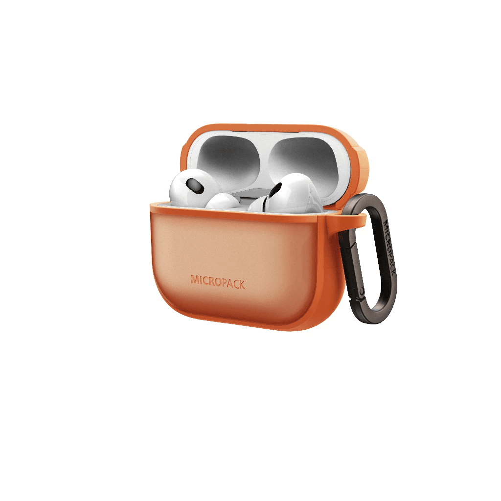 Micropack Case For Airpods Pro 3 - Strong & Protective - Magnetic - Drop Protection - Frosted Shockproof - MAC-02 - Orange