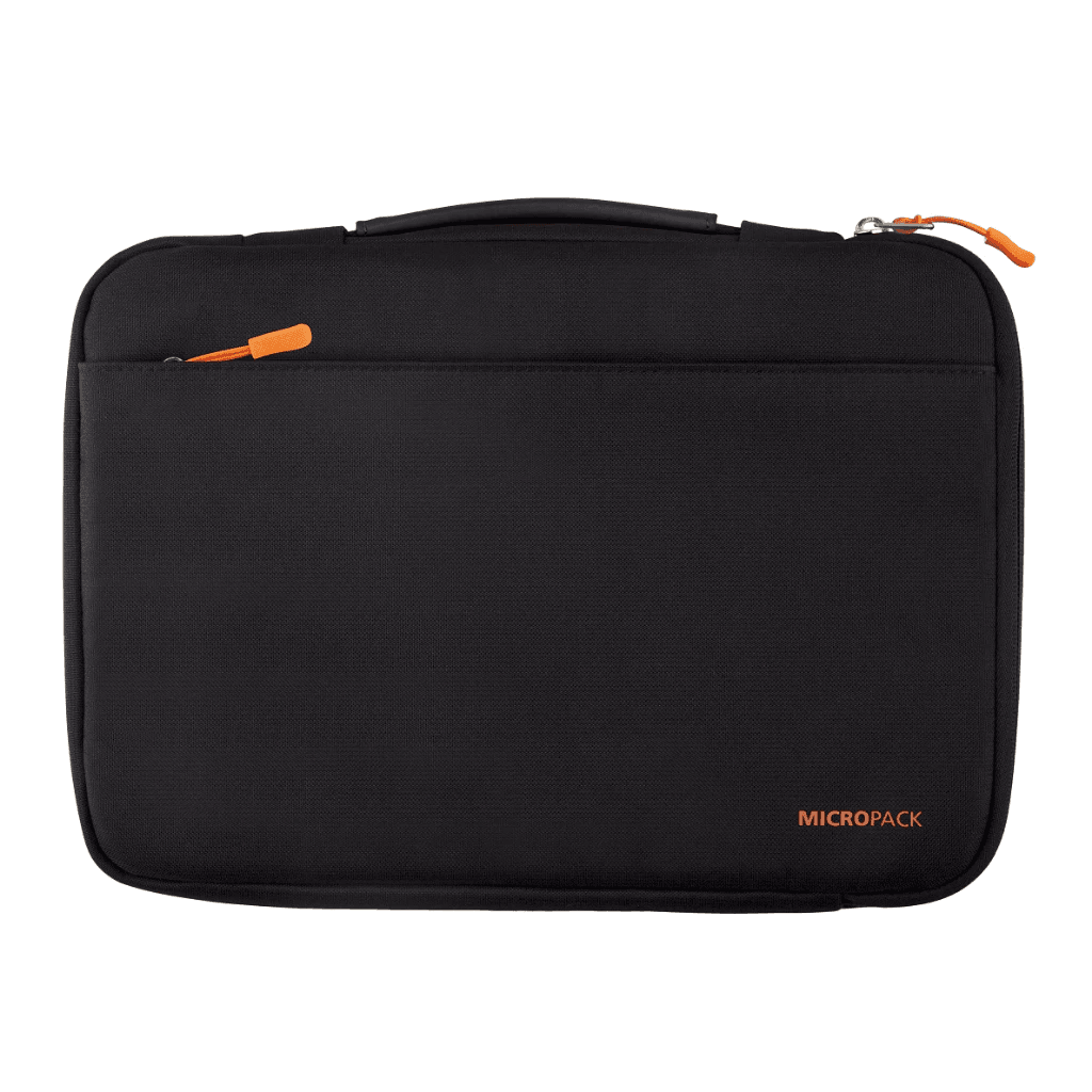 Micropack Sleeve Laptop 13" / 14" inch - Macbook - Water Resistant - Splash Proof & Shock Absorbing - Tas Trolley Strap - MSL - 01 - Black