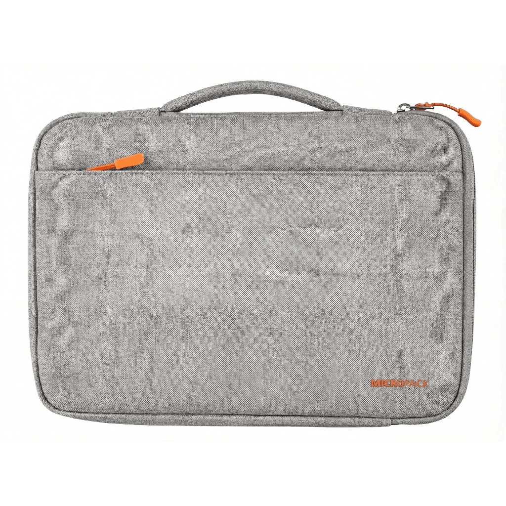 Micropack Sleeve Laptop 13" / 14" inch - Macbook - Water Resistant - Splash Proof & Shock Absorbing - Tas Trolley Strap - MSL - 01 - Grey