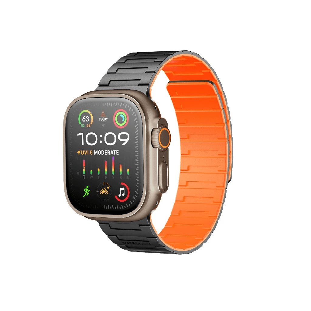 Micropack Magnetic Watch Strap - Stylish & Comfy - Skin Friendly - Dual Color 42 Ultra - MWS-02 - Black