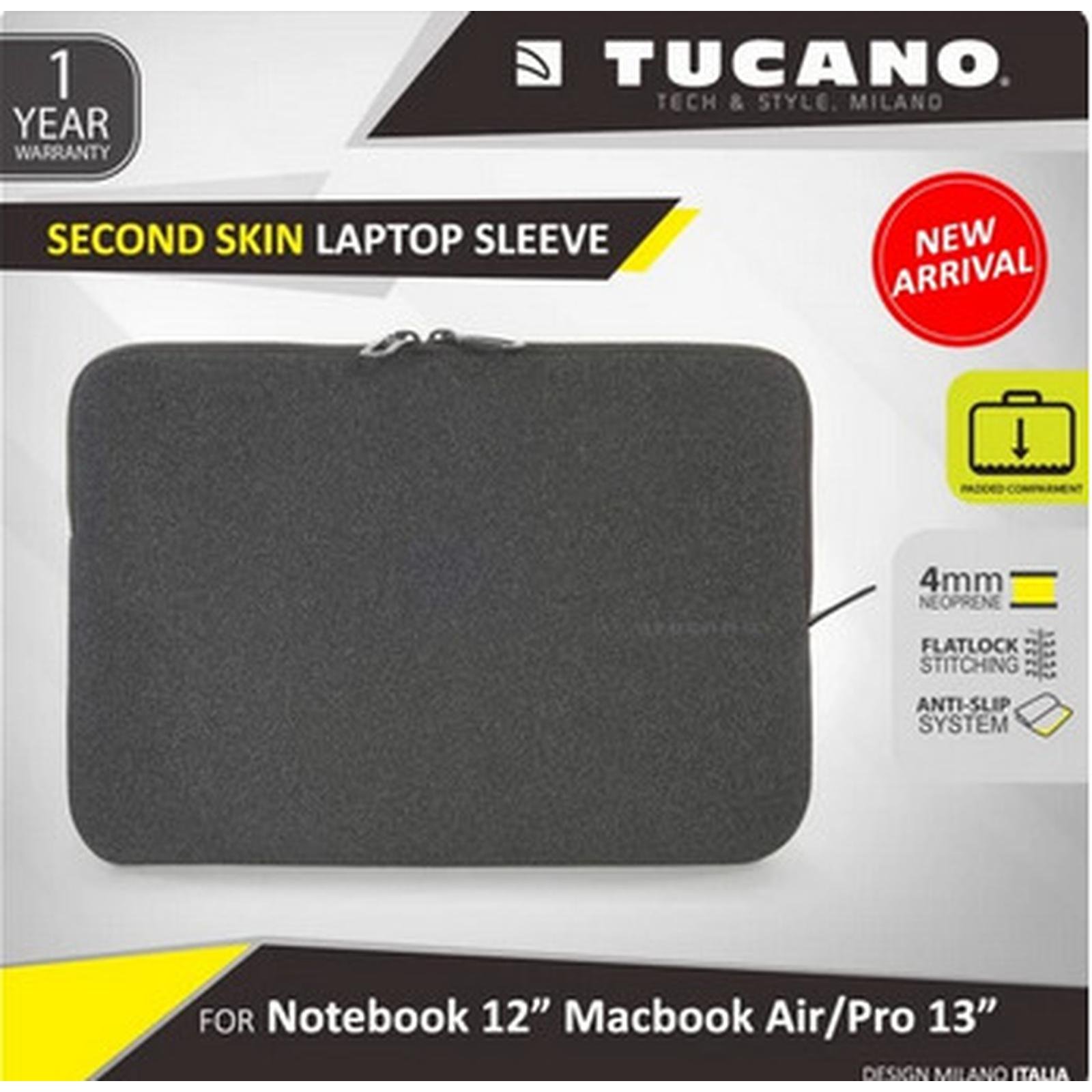 TUCANO SLEEVE FOR LAPTOP 11-12/MBP13/MBA13 - BLACK | Sleeve MacBook | Laptop sleeve case | Macbook sleeve | Pelindung Laptop | Laptop Bag - SFI Group - BLACK