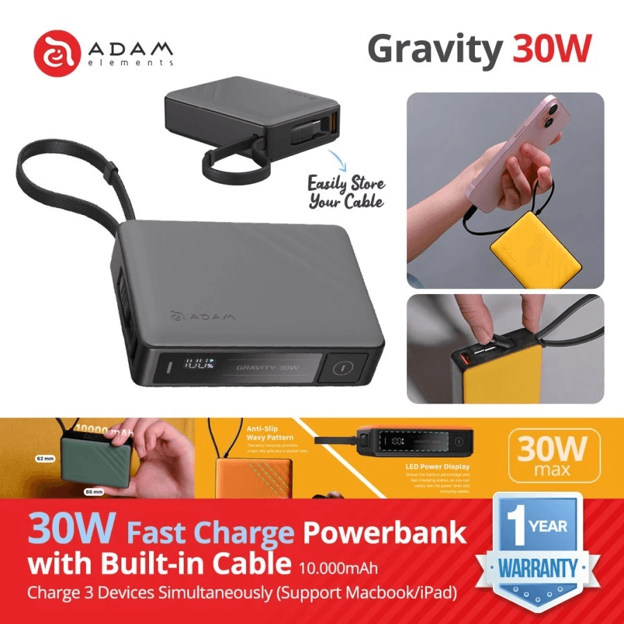 Adam Elements Power Bank 10.000 Fast Charging - Powerbank 10000 mAh - Gravity 30W - SFI Group - 2