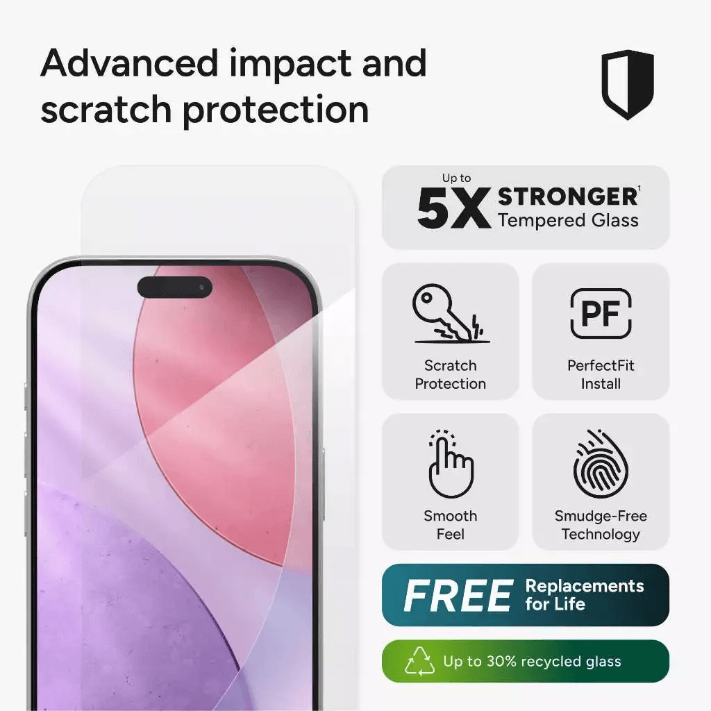 ZAGG Screen Protector iPhone 17 Tempered Glass - Anti Gores HP iPhone 17 17 Air 17 Pro 17 Pro Max ProMax Elite Edge Anti Glare - SFI Group - 3