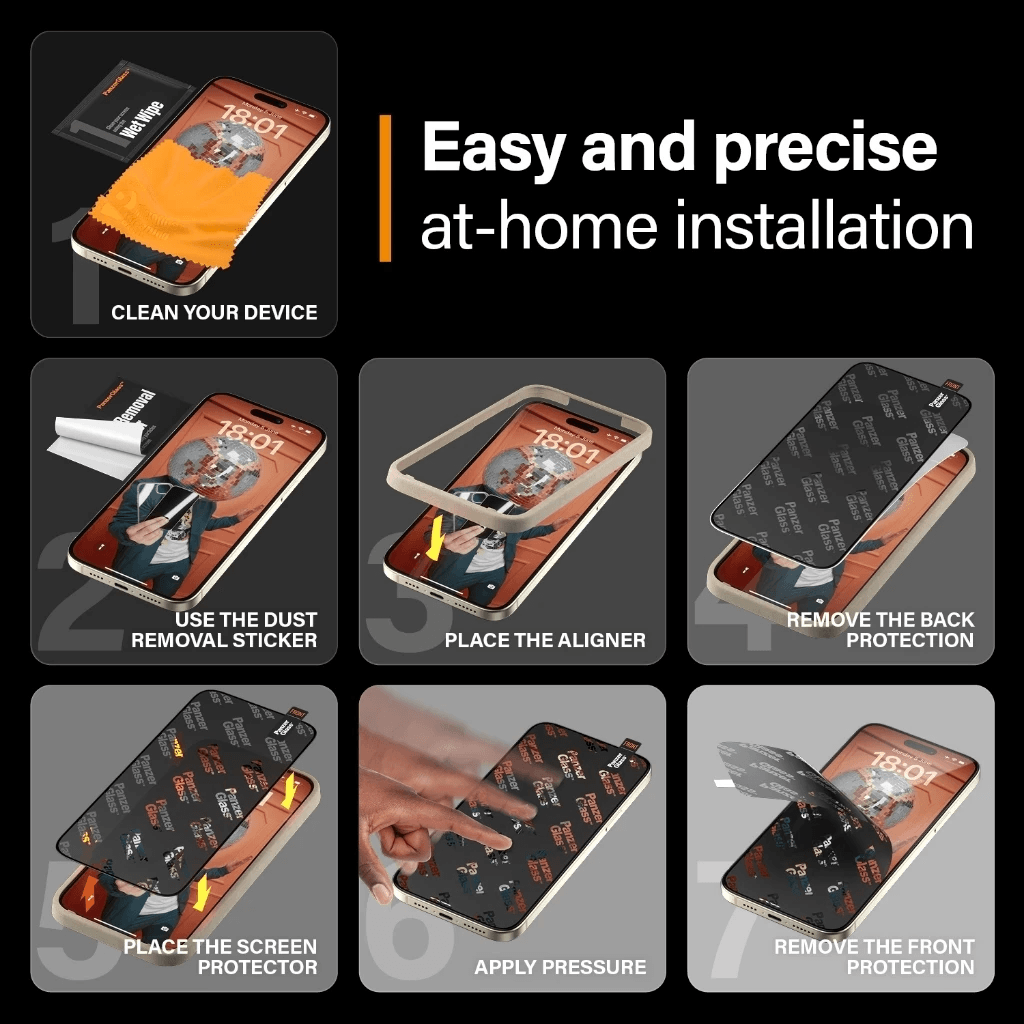 PanzerGlass Anti Reflective & Bluelight Protection |UWF Screen Protector For iPhone 15 | 15 Pro | 15 Max | ProMax Tempered Glass Anti Gores - SFI Group - 5