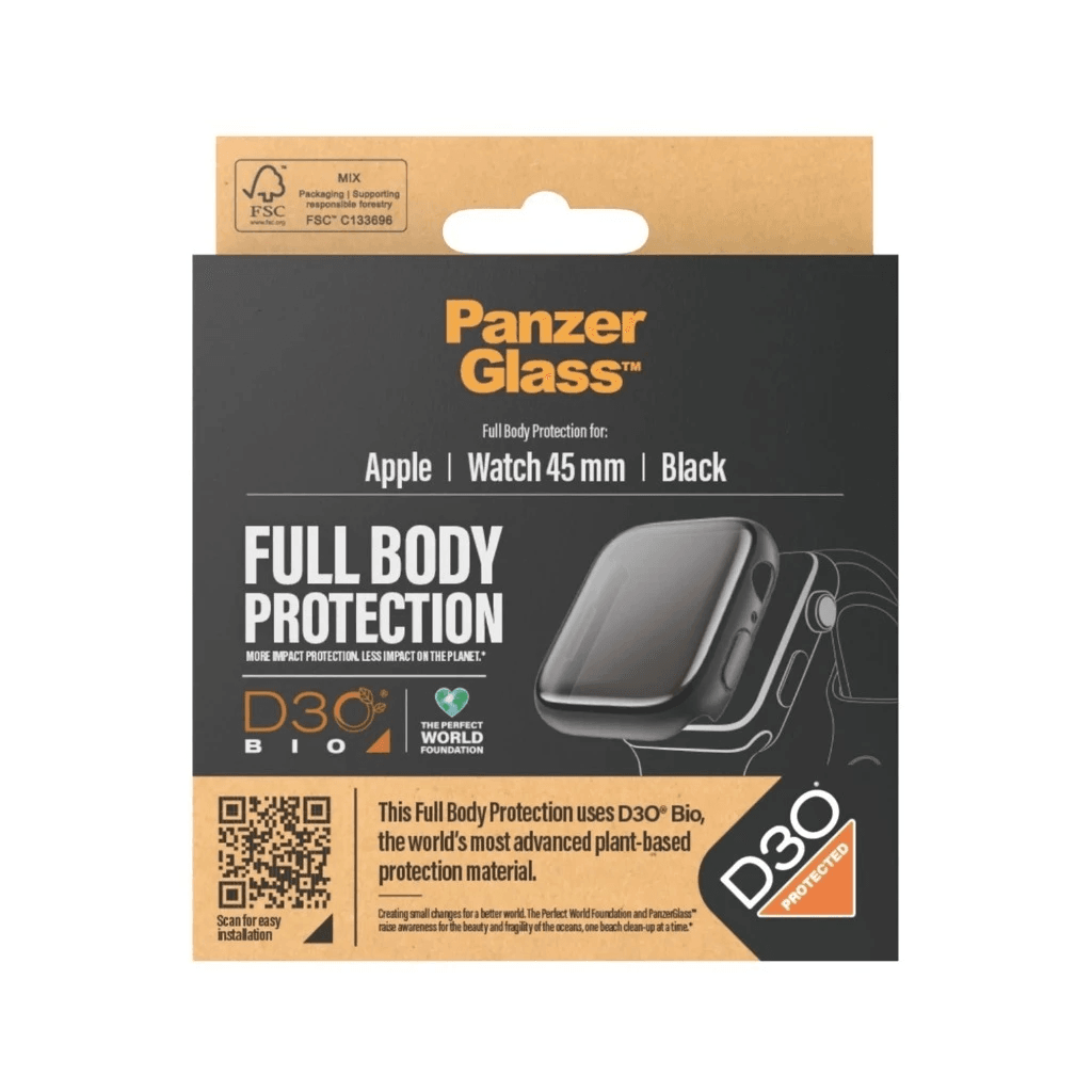 PanzerGlass Screen Protector Apple Watch Full Body with D30 S9/8/7 | Ultra Case Apple Watch 45mm Tempered Glass Anti Gores - SFI Group - 2