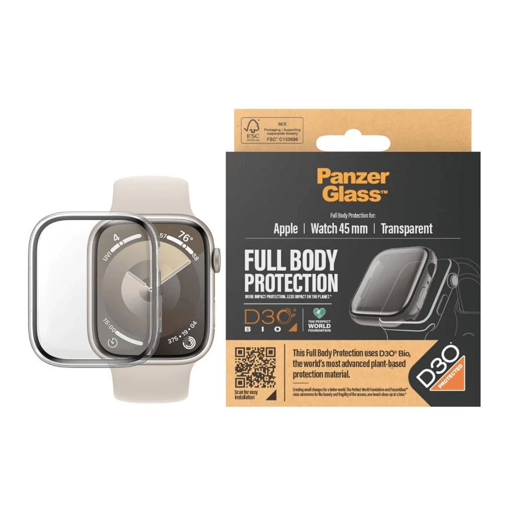 PanzerGlass Screen Protector Apple Watch Full Body with D30 S9/8/7 | Ultra Case Apple Watch 45mm Tempered Glass Anti Gores - SFI Group - 3