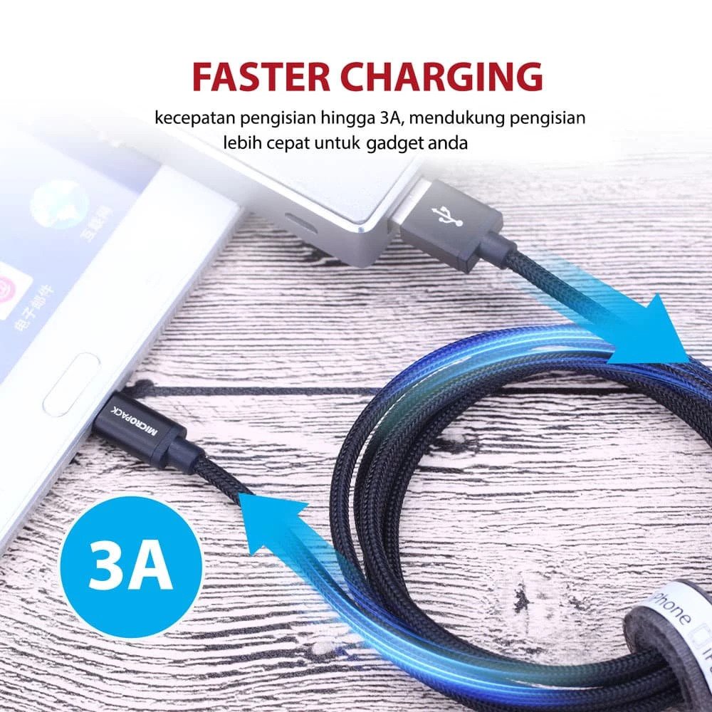 Micropack USB A to Micro USB Cable 1.5 M Fast Charging 3A (MC-315) - 3