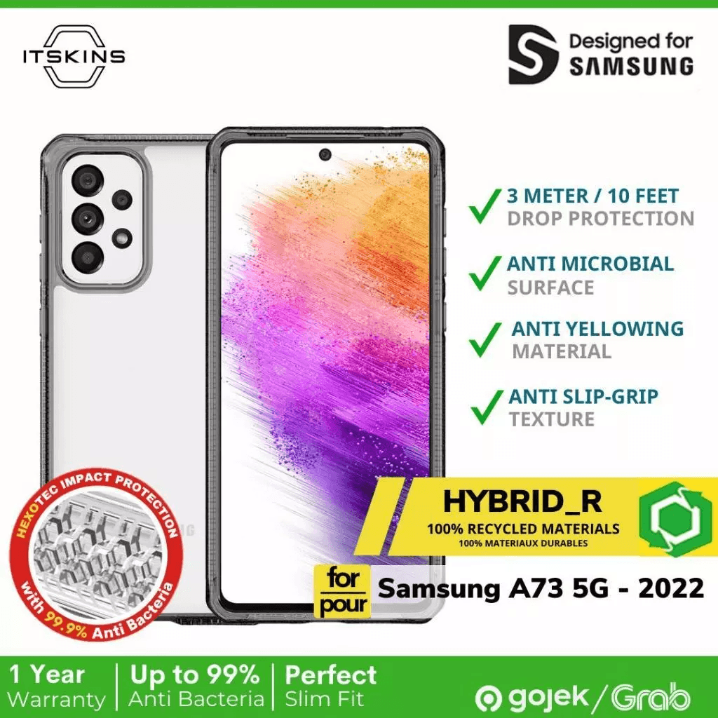 ITSKINS Case Samsung Galaxy A73 / A73 5G - Casing Hybrid Clear - Shockproof Antimicrobial - SFI Group