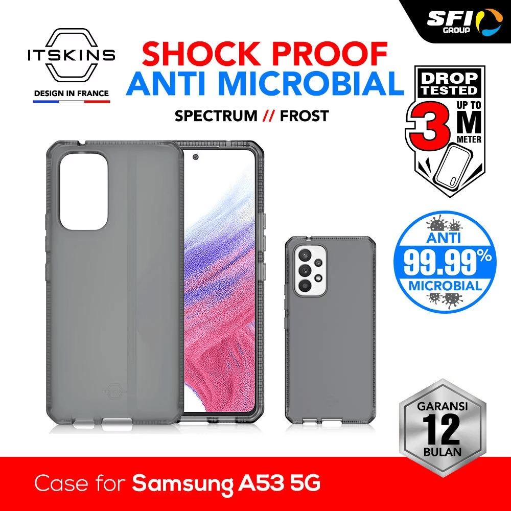 ITSKINS Case SAMSUNG Galaxy A53 5G - Spectrum Frost - Shockproof Lightweight Antimicrobial Slim Tahan Banting Soft Casing Premium - SFI Group