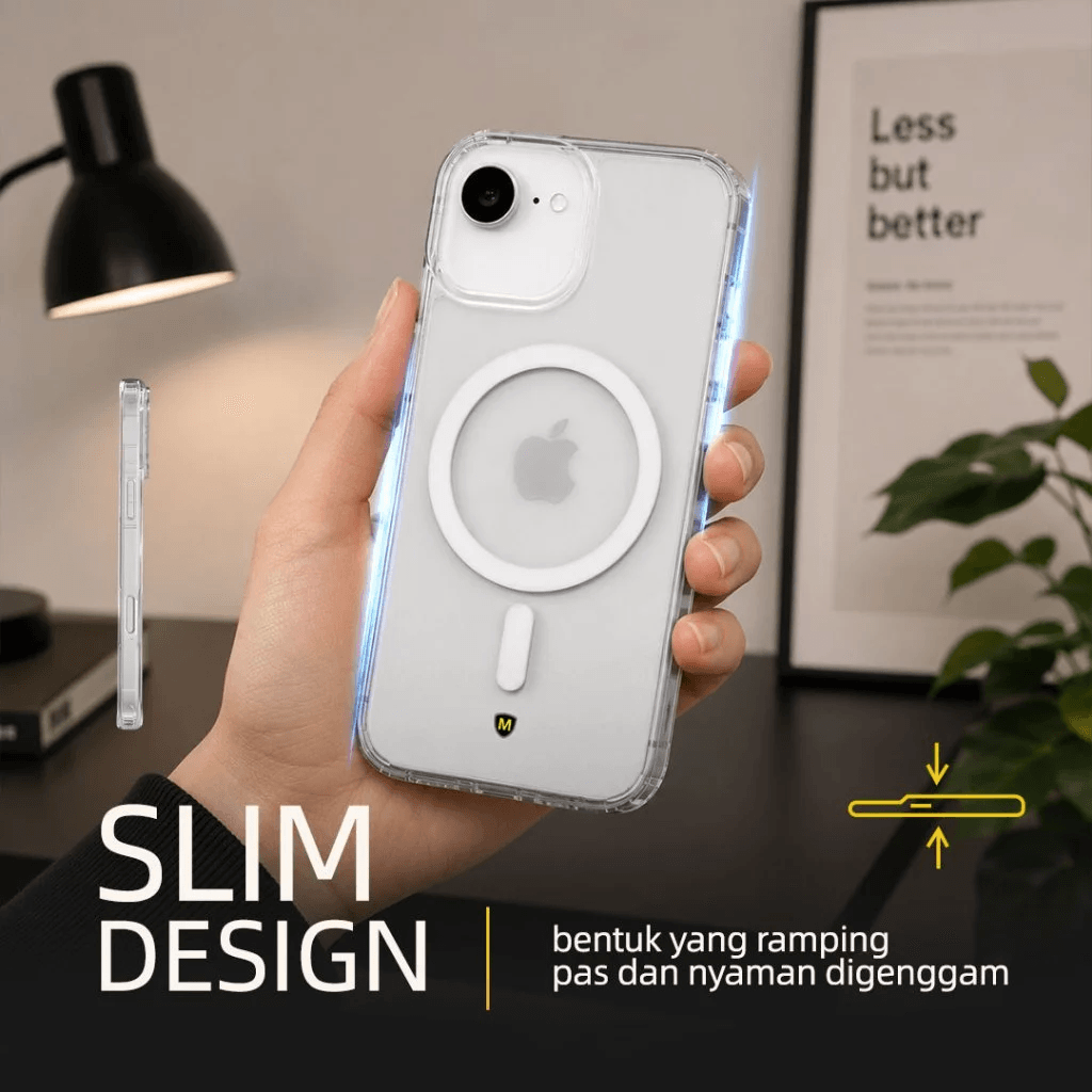 Micropack Case For iPhone 13/14/15/16e/17e - Casing iPhone - Full Protection Clear Case - MCS-IP-CLR - 3