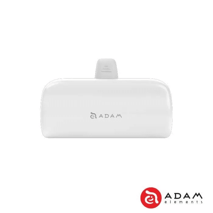 Adam Elements Power Bank Pocket 5000 mAh - Gravity P5C - Fast Charging Mini Powerbank - APBADGVP5C - SFI Group - White