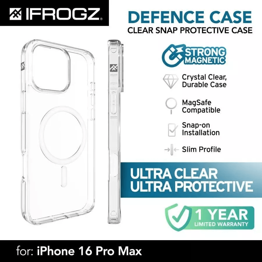 IFROGZ MAGSAFE CASE FOR IPHONE 16 PLUS / 16 PRO / 16 PRO MAX CLEAR SNAP CASING ProMax - SFI Group - Iphone 16 Pro Max