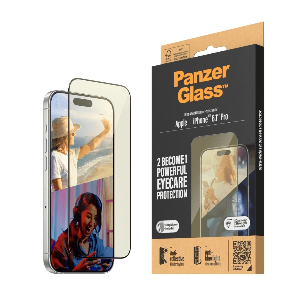 PanzerGlass Anti Reflective & Bluelight Protection |UWF Screen Protector For iPhone 15 | 15 Pro | 15 Max | ProMax Tempered Glass Anti Gores - SFI Group - Iphone 15 Pro