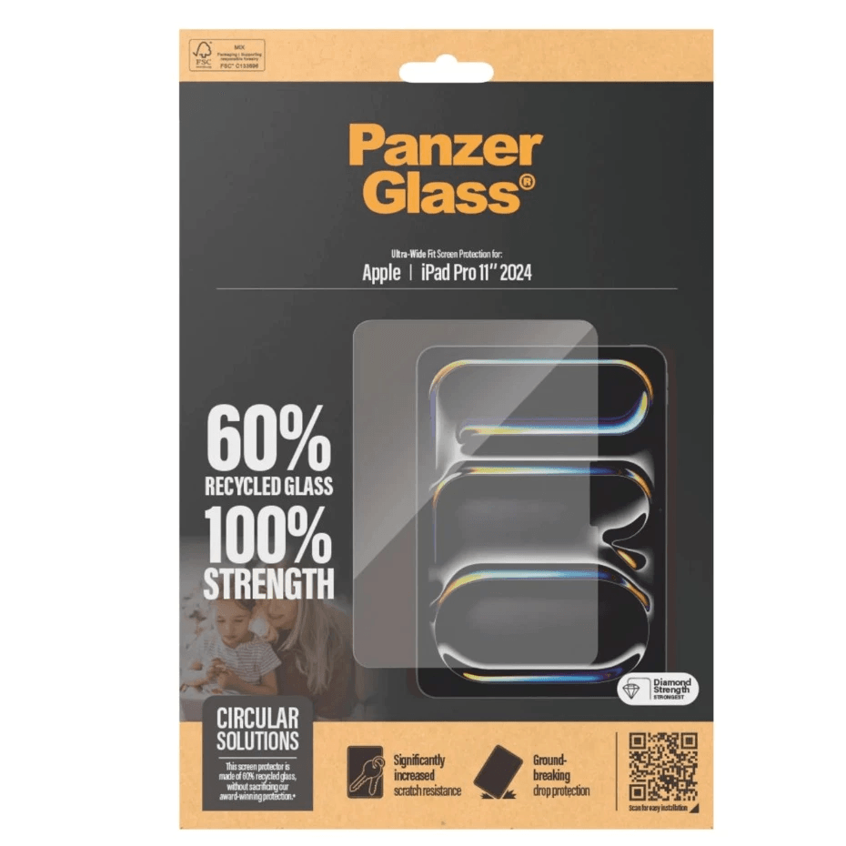 PanzerGlass Ultra Wide Fit Screen Protector For iPad Pro M4 11" / 13" 2024 | iPad Air M2 10.9" 2024 / iPad 10.9'' | Tempered Glass Anti Gores iPad - SFI Group - iPad Pro 11"